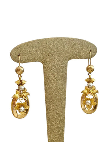 Boucles d'oreilles Boucles d'oreilles anciennes or jaune et rose 58 Facettes
