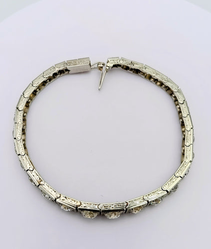 Bracelet Bracelet rivière de diamants fin XIXème en or 18K 58 Facettes