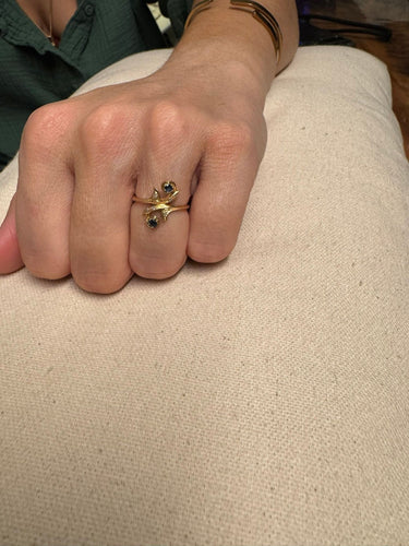 Bague 53 Bague toi et moi en Or, Diamants et Saphirs 58 Facettes