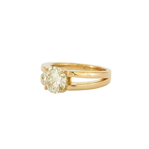Bague 56 Bague Solitaire Diamant 2 carats or jaune 58 Facettes