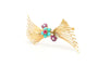 Broche années 50 or jaune,  turquoises, de rubis et de diamants (+-0.05ct) 58 Facettes 22640