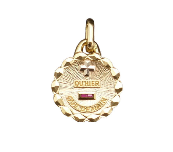 Pendentif AUGIS - Médaille d'Amour or jaune et rubis 58 Facettes C74-04