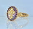 Bague 52 Bague en or jaune 18 carats ornée d’une croix en perles fines 58 Facettes AB561