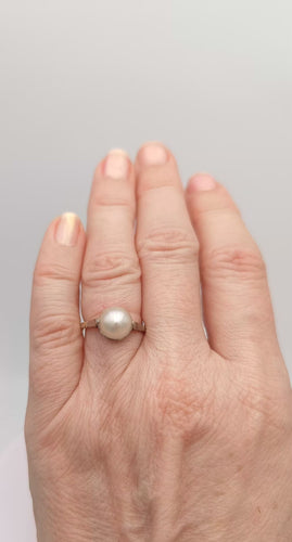 Bague 51 Bague début XXème or et perle 58 Facettes