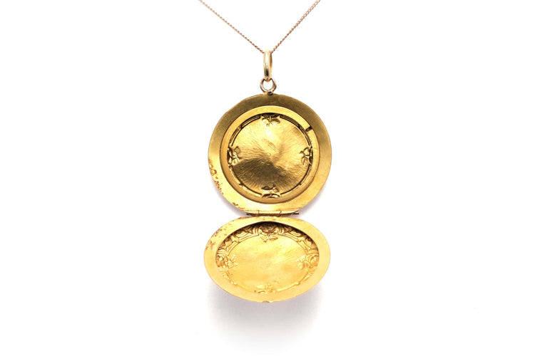 Pendentif 55 Pendentif porte-photo Art Nouveau en or jaune 58 Facettes 22934