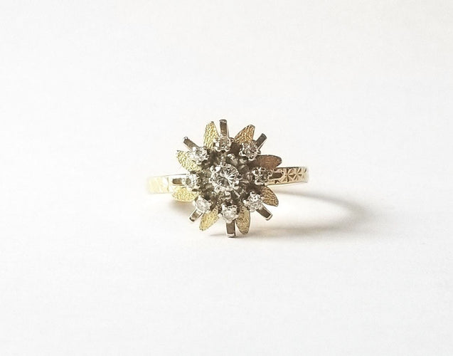 Bague 59 Bague or jaune 18k et diamants 58 Facettes