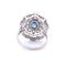 Bague 56 BAGUE PLATINE - AIGUE-MARINE ET DIAMANTS 58 Facettes