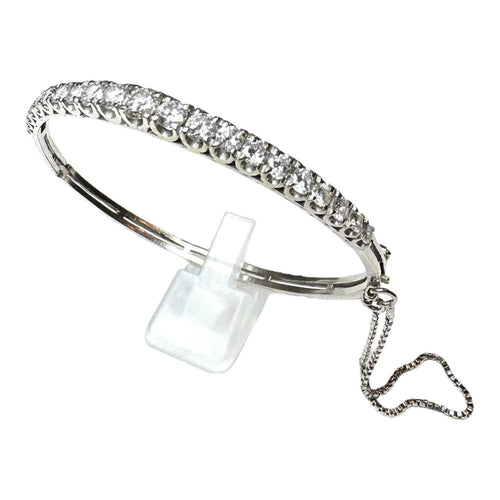 Bracelet Bracelet Tennis Or Blanc Diamants 2.5ct 58 Facettes