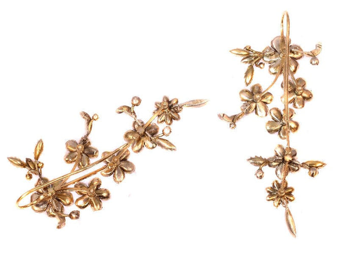 Boucles d'oreilles Le rococo réinventé : boucles d'oreilles élégantes en diamant du XVIIIe siècle 58 Facettes 17009-0177