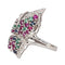 56 Bague Papillon Or blanc Rubis, Emeraude, Saphir 58 Facettes 4198263CN