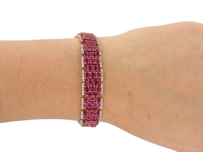 Bracelet bracelet MICHAEL CHRISTOFF tapis rubis 24ct & diamants 18.5cm or rose 14k 58 Facettes 269285