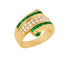Bague 51.5 Bague retro émeraudes tailles calibrées, cabochons et diamants 58 Facettes 248747