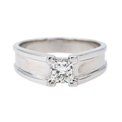 Bague 58 Bague Solitaire Or blanc Diamant 58 Facettes 4354718CN