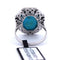 Bague Bague en or blanc avec turquoise et onyx 58 Facettes