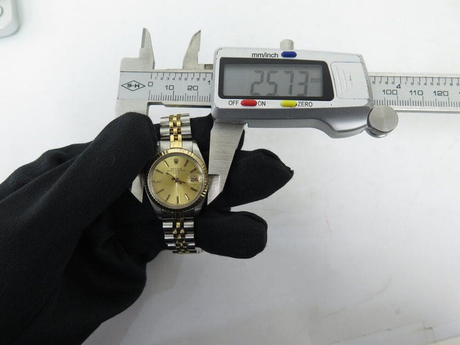 Montre vintage montre ROLEX lady date jubile 6917 26 mm en or & acier automatique 58 Facettes 268181