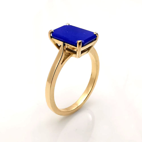 Bague 53 Bague or jaune lapis lazuli 58 Facettes
