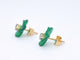 Boucles d'oreilles Boucles d'oreilles en or 0,18 carat avec fleur précieuse verte et gros diamants 58 Facettes 2259