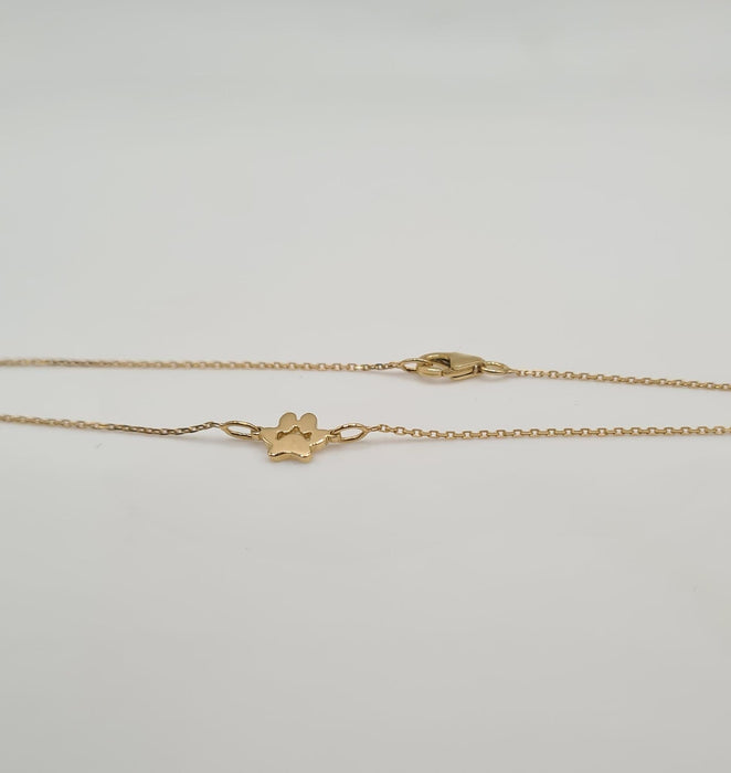 Yellow gold dog paw bracelet