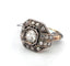 Bague 54 Anello con diamante centrale old mine en or jaune et argent 58 Facettes
