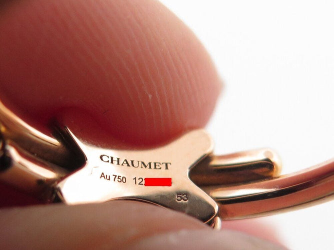 Bague 53 bague CHAUMET jeux de liens 082179 en or rose 18k diamants 0.35ct t52 58 Facettes 268402