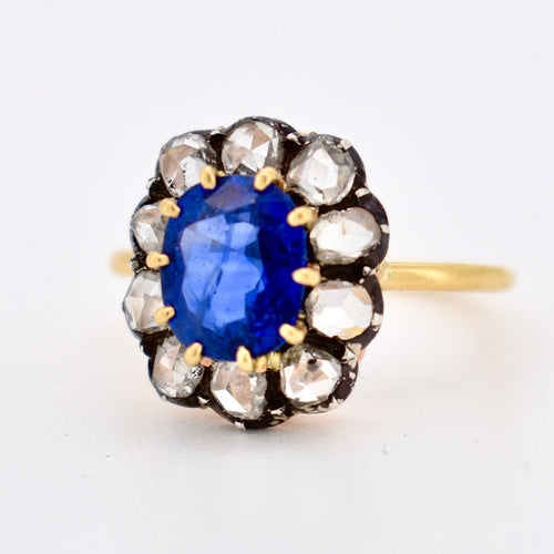 Bague 54 Bague Or, Saphir 2,5 Cts et Diamants - Belle Époque 58 Facettes 501