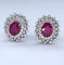 Boucles d'oreilles Boucles d'oreilles diamants rubis or blanc 58 Facettes