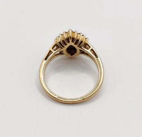 Bague 53 Bague Marquise Vintage en or jaune ornée de diamants 58 Facettes