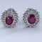 Boucles d'oreilles Boucles d'oreilles diamants rubis or blanc 58 Facettes
