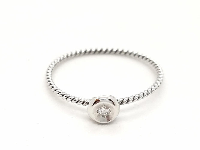 Bague 54 Bague Or blanc Diamant 58 Facettes 579277RV