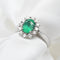 Bague Bague en or blanc avec une émeraude colombienne de 1,08 ct et des diamants 58 Facettes 9637
