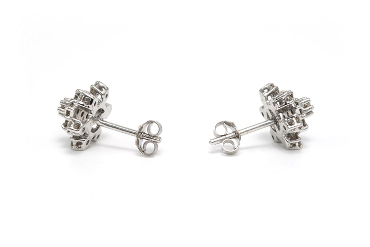 Contemporary white gold earrings, diamonds (+- 0.52ct) 