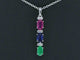 Pendentif Pendentif en or blanc avec pierres précieuses multicolores et diamants 58 Facettes 2275