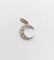Pendente meia-lua em ouro rosa 18k e Platina, diamantes lapidação rosa 