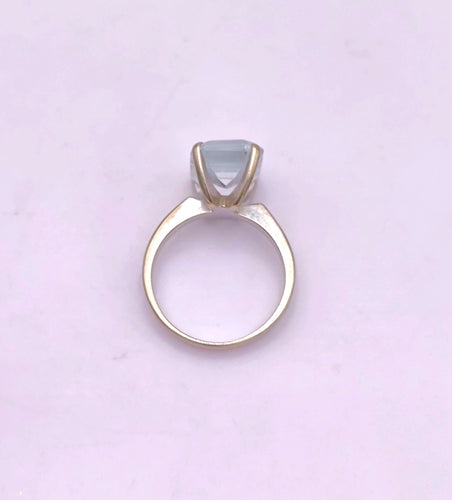 Bague 50 Bague vintage or gris aigue-marine 58 Facettes