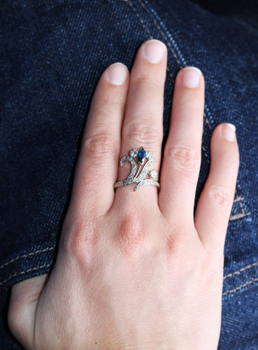 Bague 55 Bague Aigrette Diamants Saphir 58 Facettes 553