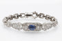Bracelet Bracelet exclusif en or blanc avec saphir et diamants de style Art Déco 58 Facettes PPK03