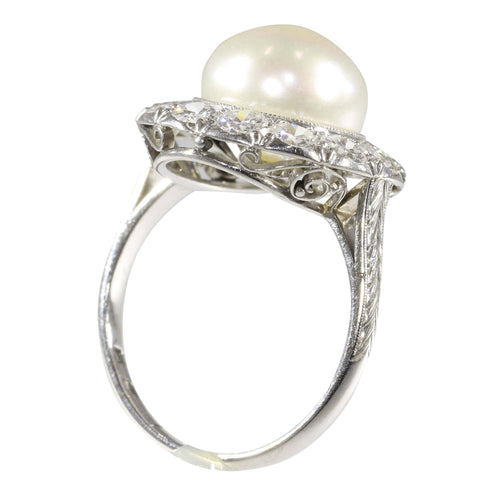 Bague 51 Perle du passé : une bague de fiançailles sertie de diamants datant des années 1930 58 Facettes 16046-0020