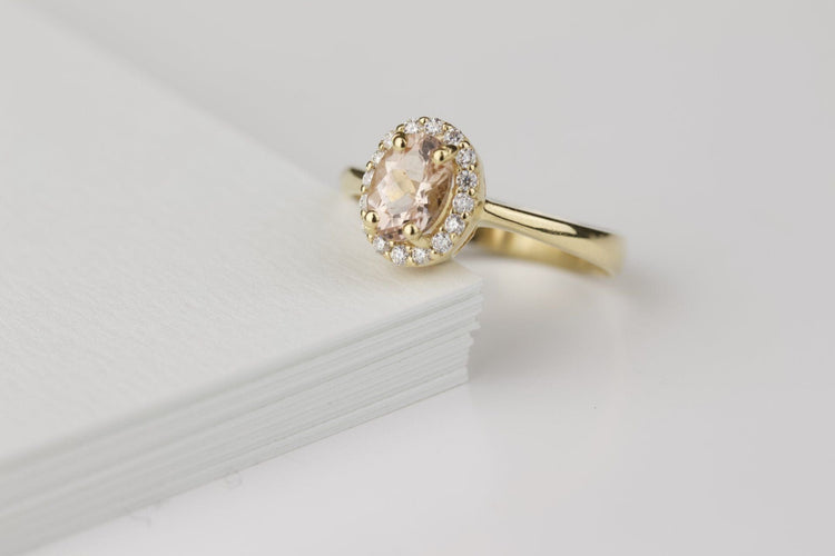 Bague 55 Bague Marguerite Morganite 58 Facettes