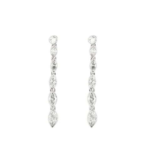 Boucles d'oreilles Pendants d'oreilles en platine et diamants 58 Facettes LJ23