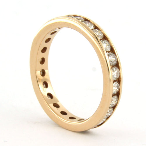 Bague 55 Bague d'éternité en or rose, diamants taille brillant jusqu'à 1,50 ct 58 Facettes