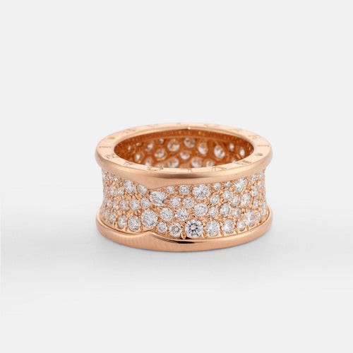BVLGARI - Bague B.Zero1 or rose diamants 58 Facettes