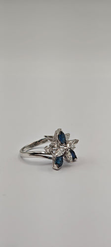 Bague Bague vintage en platine saphirs et diamants 58 Facettes 21002724