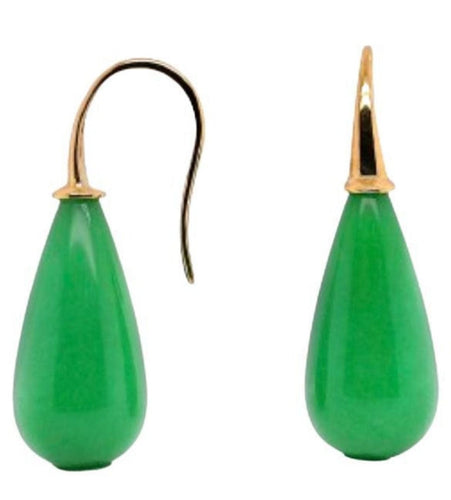 Boucles d'oreilles Boucles d'oreilles pendantes en or avec pierre de jade 58 Facettes
