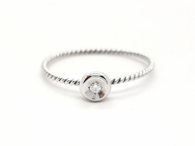 Bague 54 Bague Or blanc Diamant 58 Facettes 579277RV