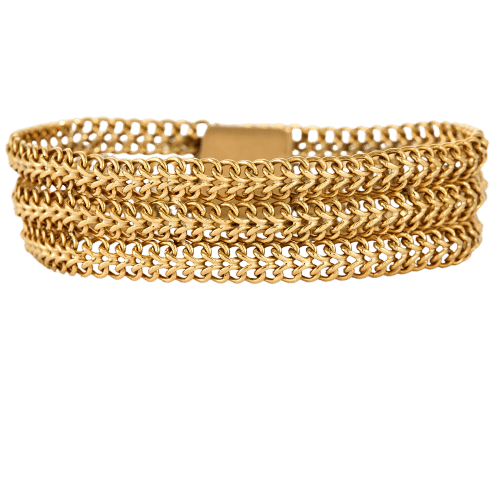 Bracelet Bracelet or jaune, maille tressée 58 Facettes BLO0074