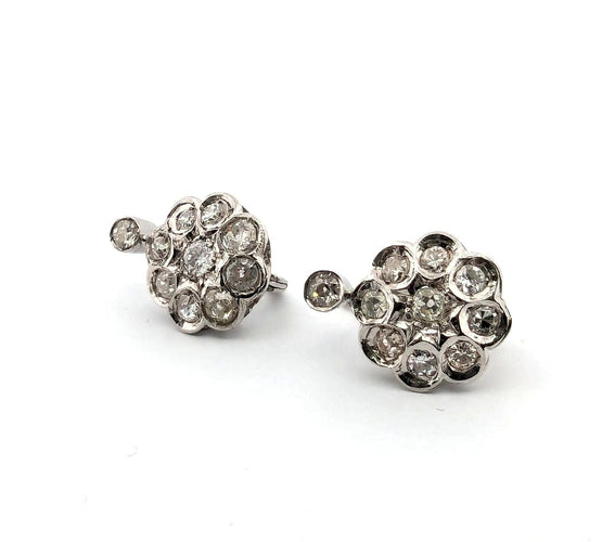 Boucles d'oreilles Boucles d'oreilles en platine avec diamants 58 Facettes