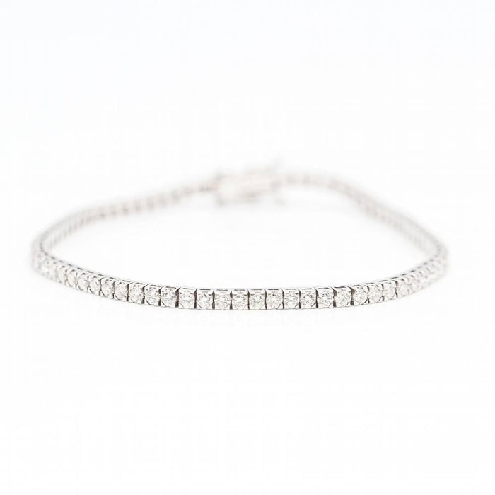 Bracelet Bracelet Rivière en or blanc et diamants 58 Facettes D363130CG