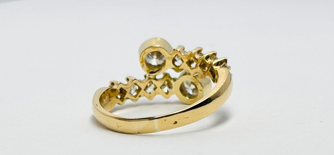 Bague 55.5 Bague contemporaine à griffes en or jaune et diamants 1,00 ct 58 Facettes Q386B