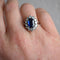 Bague 56 Bague marguerite vintage en or 18 carats, saphir et diamants 58 Facettes