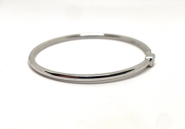 Bracelet Bracelet jonc ouvert or blanc et diamants 58 Facettes